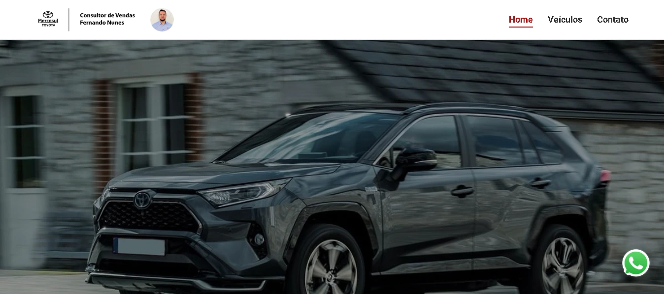 Preview da landing page Consultor Toyota
